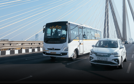 The Cityflo bus on the Bandra-Worli Sea Link.