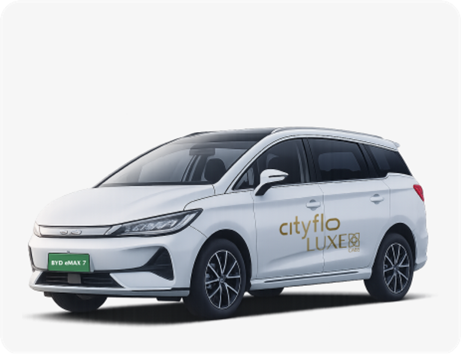 A 7 seater BYD eMAX 7 for rental trips out of Mumbai.