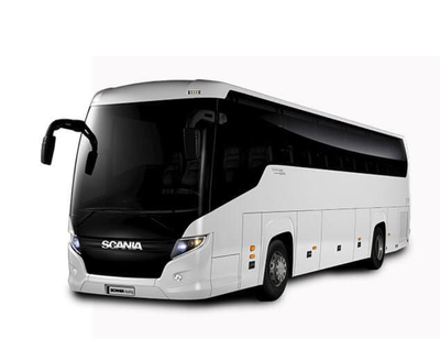 A 45 seater AC luxury bus.